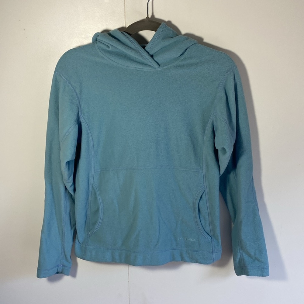 Vintage Patagonia Synchilla Hoodie Fleece BLUE Sweatshirt Pullover Women’s S/XS